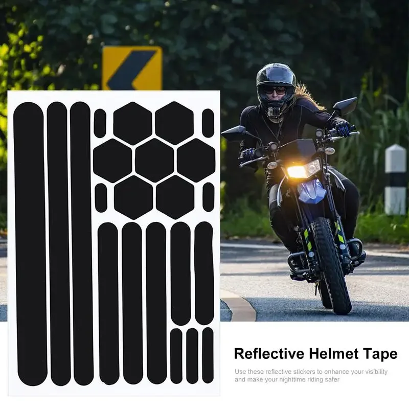 Reflektierende Aufkleber für Helme, unsichtbare Helmaufkleber, einfaches und effektives reflektierendes Klebeband für Helme, Fahrräder, Motorräder