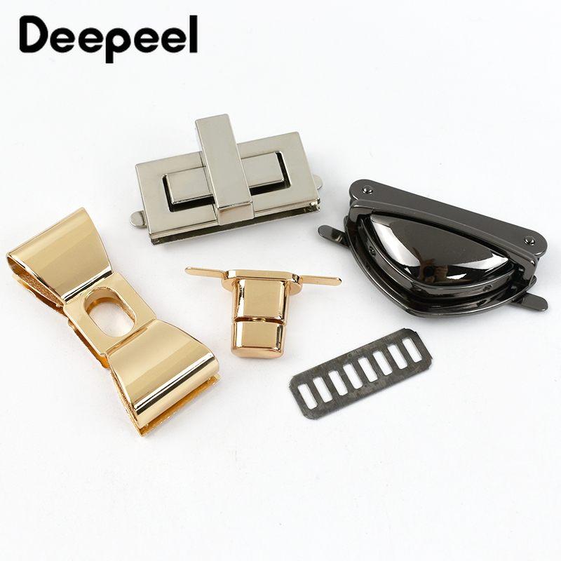 4 Deepeel Kim Loại Khóa Túi Xách Khóa Màu Biến Xoắn Ổ Khóa Túi Khóa Ví Trang Trí Chốt Khóa Tự May Phần Cứng phụ Kiện
