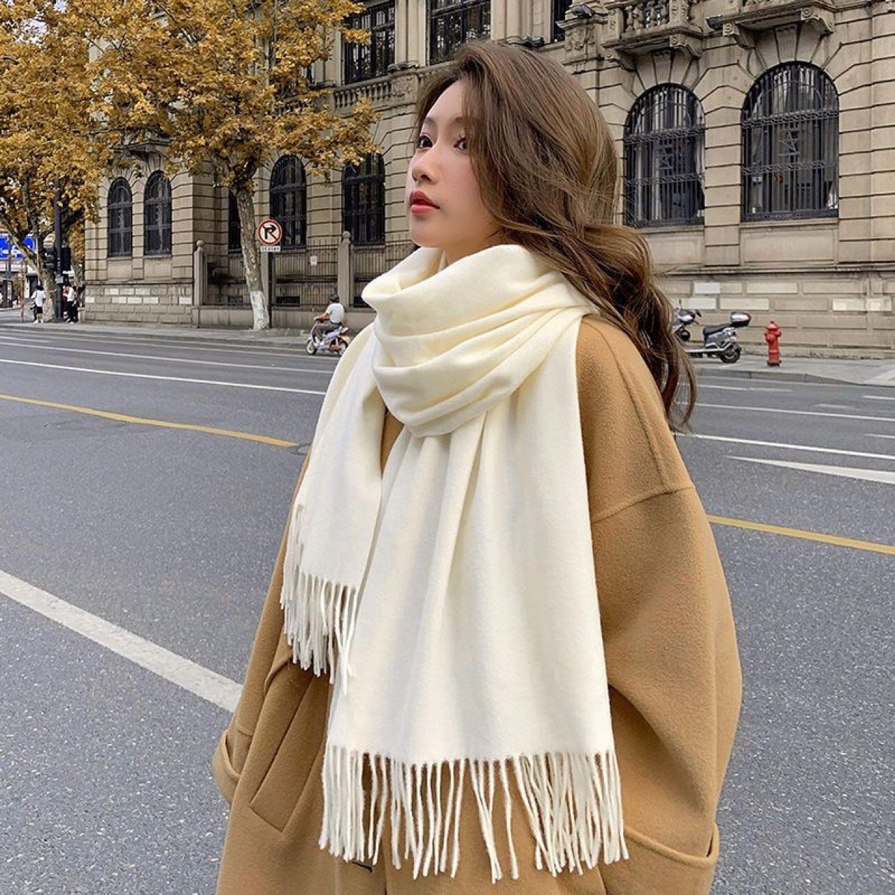 Nuevas bufandas de invierno para mujer, bufanda de Cachemira para mujer, bufanda negra de lana para invierno para mujer, cálida XWJ07