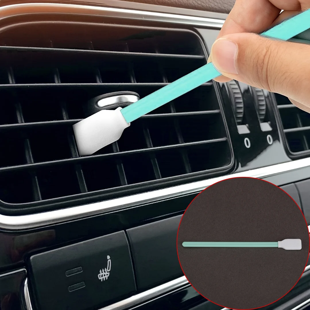 precision cleaning swabs with non-fluffy fiber tips, plastic handles, for printers, optics, cameras, crafts and car detailing