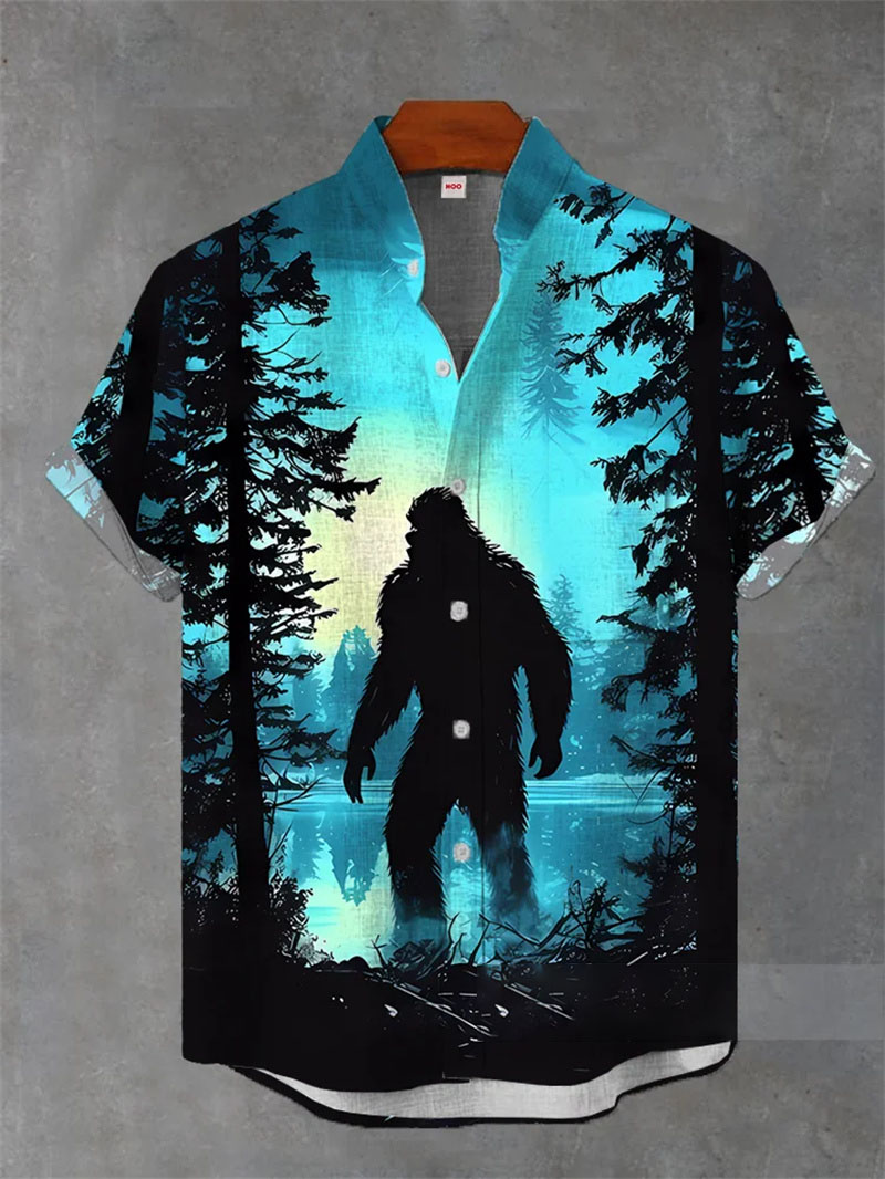 하와이안 린넨 셔츠 남성용 3D 프린트 여름 루즈핏 하와이안 탑 캐주얼 반소매 라펠 셔츠 남성용 스타일