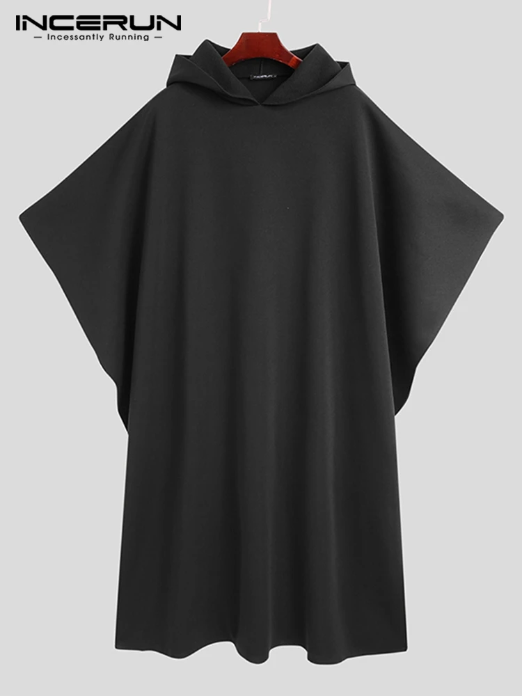 Männer Lose Schwarze Mäntel INCERUN Mode Unregelmäßigen Mit Kapuze Mantel Herbst Winter Männlichen Langarm Graben Retro Outwear Jacken S-5XL