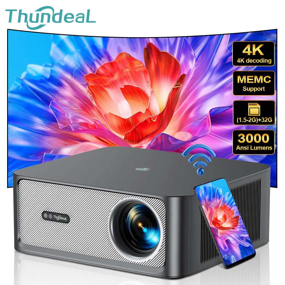 ThundeaL TD98Pro Draagbare Projector 2K 4K Full HD Film Gaming TD98 Pro 2G 32G Video home Theater WiFi Android Beam Projector projector 4k beamer 4k projectors 4k mini beamer projectors projetor full hd nativo