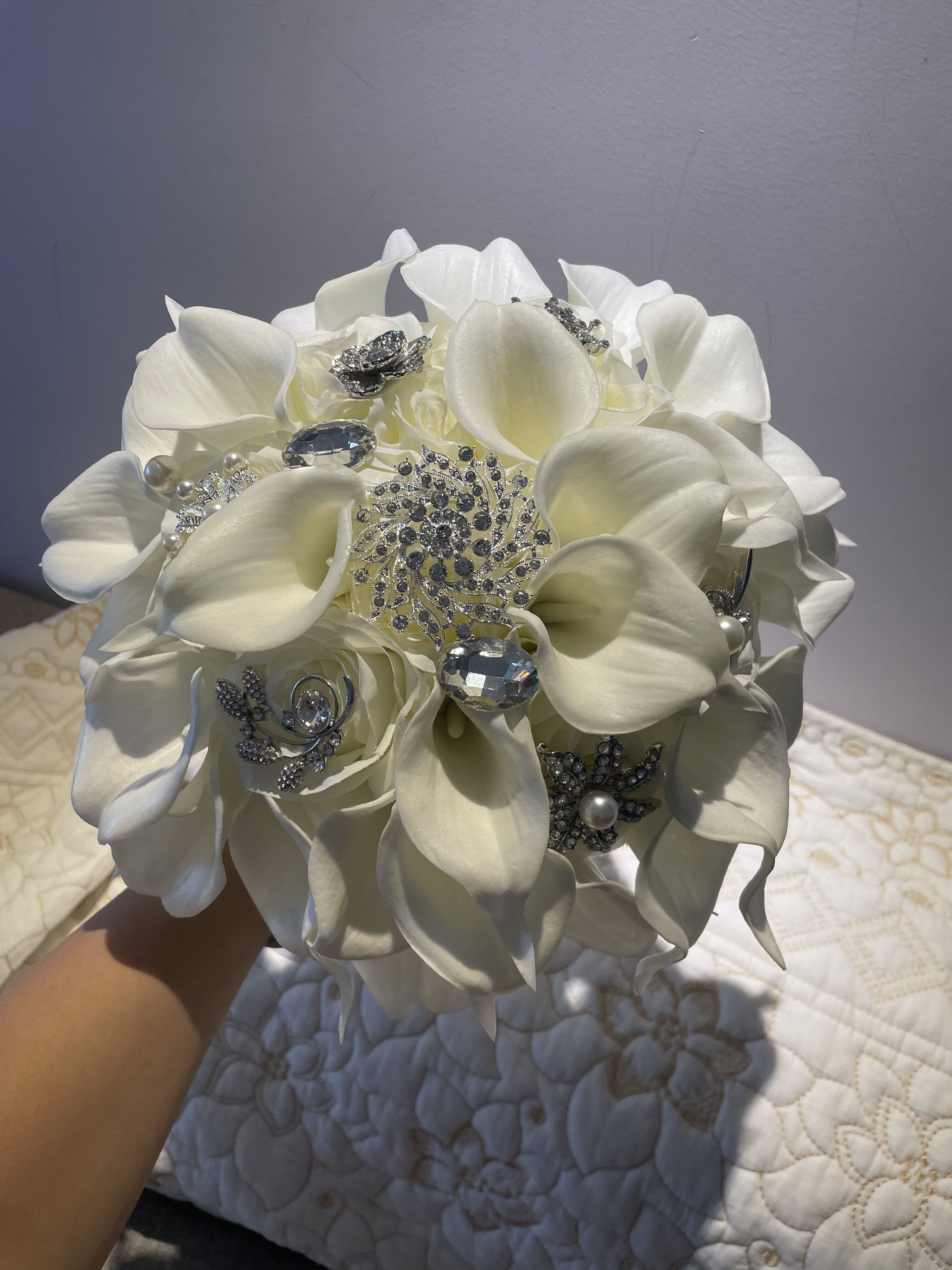 New White Wedding Bouquet Handmade Artificial Flower Calla Buque Casamento Bridal Bouquet for Wedding Decorations