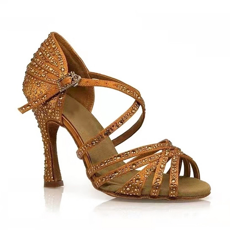 Venta caliente zapatos de baile latino profesional suela blanda bola fiesta zapatos de baile encaje diamante rendimiento zapatos de baile