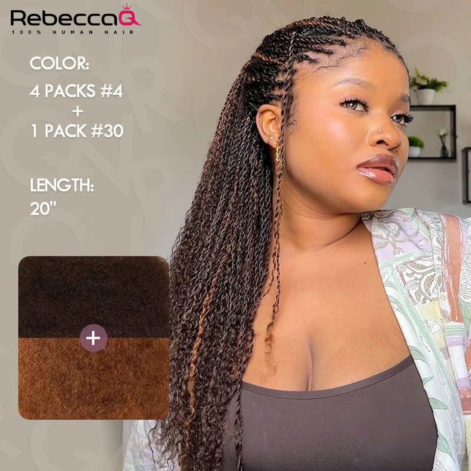 QVR Afro crépus cheveux en vrac sans fixation QVR Afro bouclés en vrac cheveux humains Rebecca vierge Remy Dreadlock couleur naturelle tresses cheveux
