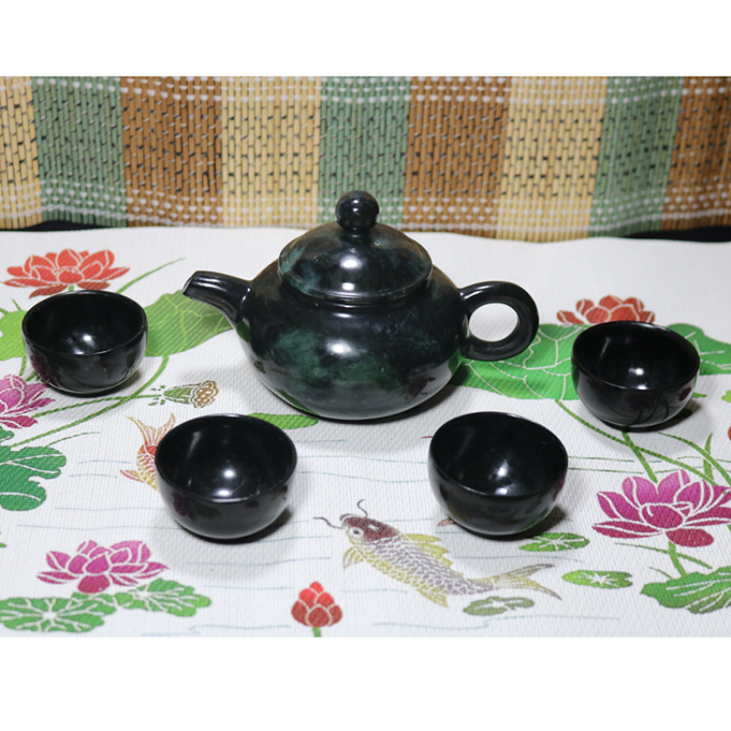Natural Medicine King Stone Teapot Dark Green Wine Pot Active Magnetic Detoxification Purification Water Quality