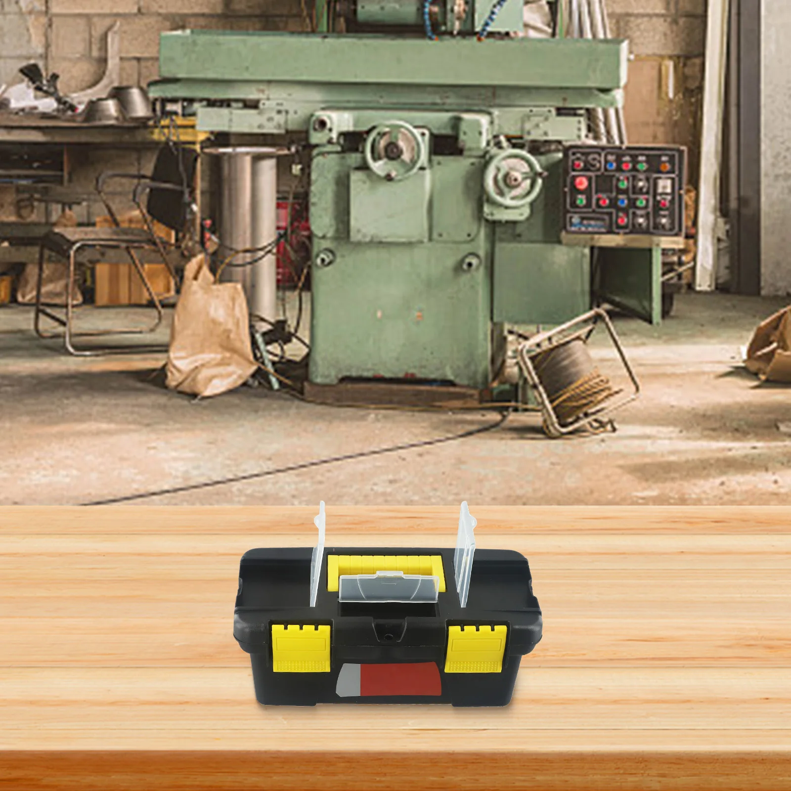 1pcs 10-Inch Two-Layer Plastic Toolbox Mini Multi-Functional Accessories Box Black Tools Packaging Case