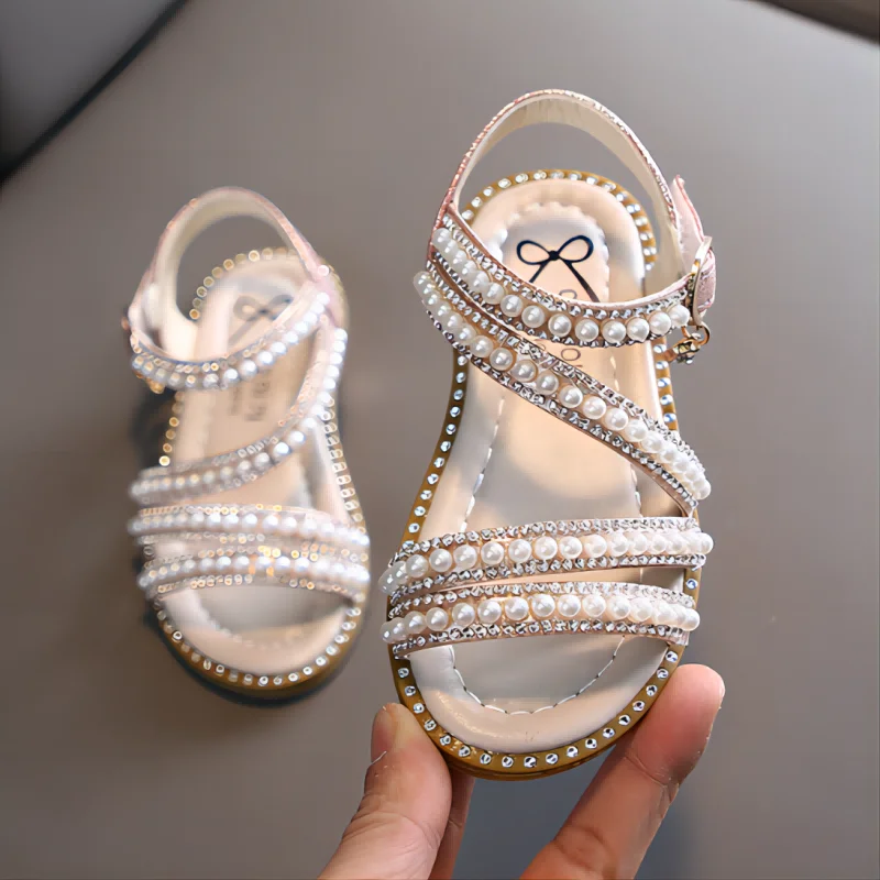 Sandálias de menina verão moda crianças bebê meninas bling strass princesa sandálias únicas para sapatos de menina grande