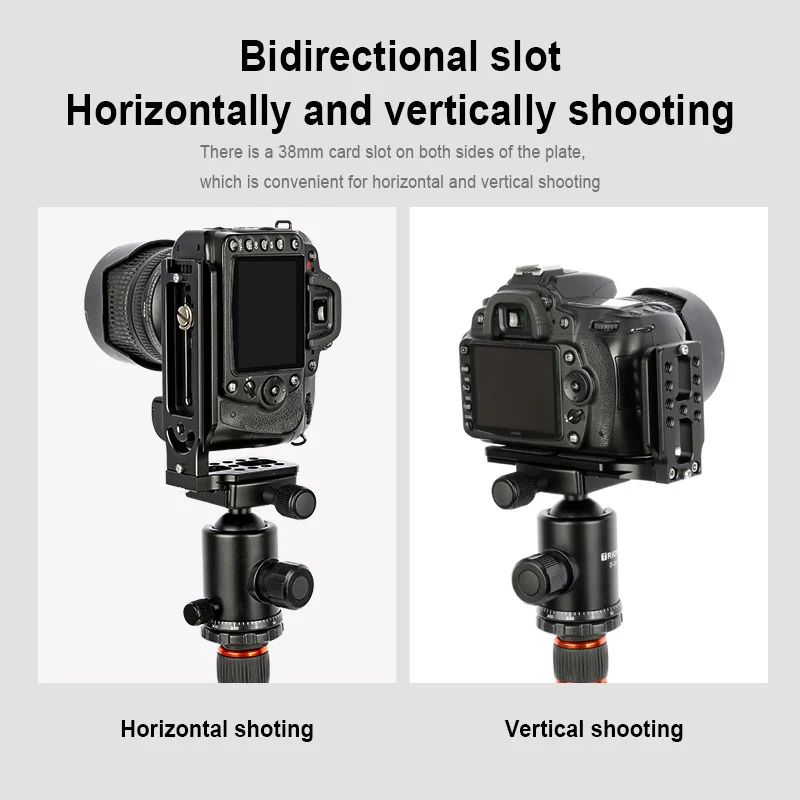 Vertical L Plate Camera Quick Release Board Mount Baseplate Universal for DSLR Ballhead Phone Tripod Bracket Holder