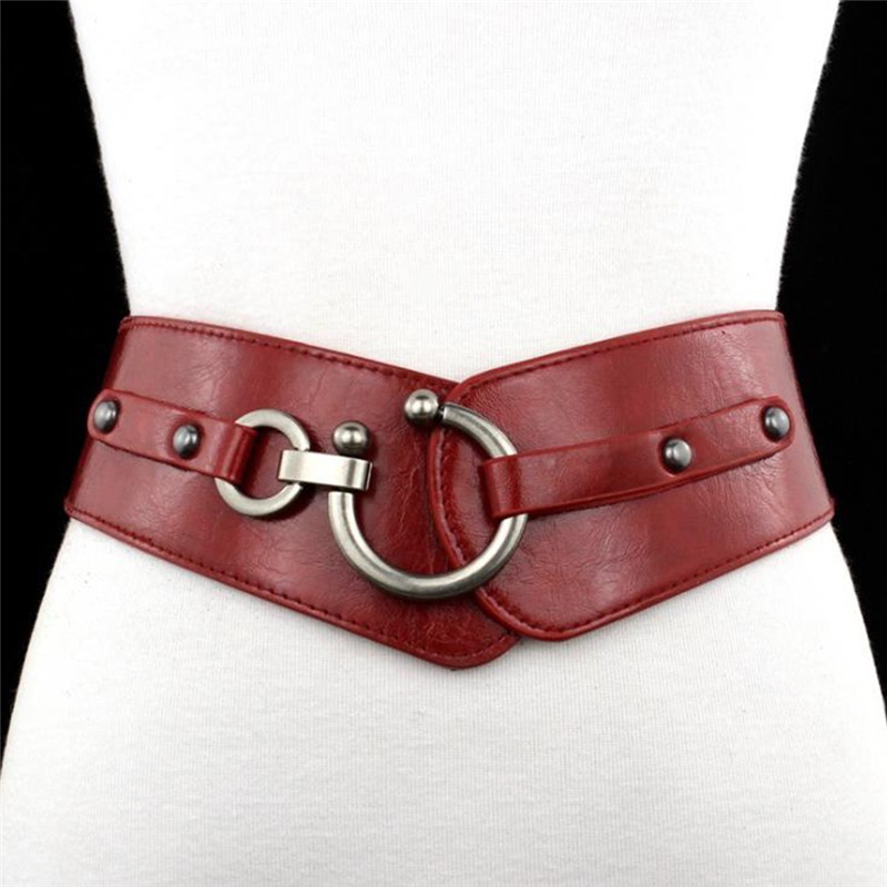 Ceinture large élastique pour femmes, mode Simple, personnalité, Vintage, boucle en Faux cuir, couleur unie, ceintures durables universelles