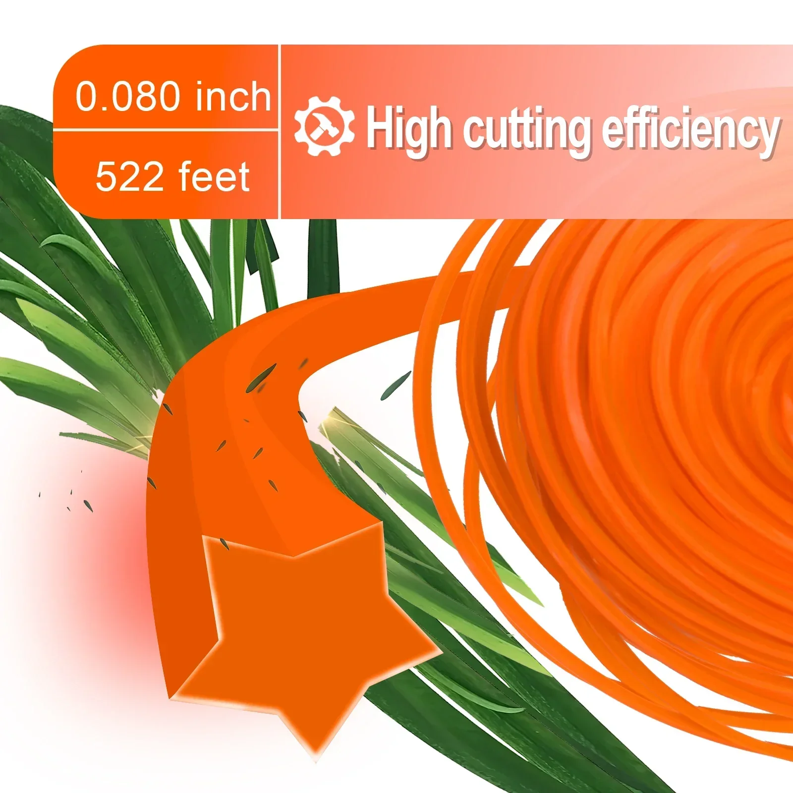 2.4mm Brush Cutter Sharp Rope Grass Mower Pentagram Nylon Mowing Trimmer Line Trimmer Head String Grass Trimmer Roll Line Garden