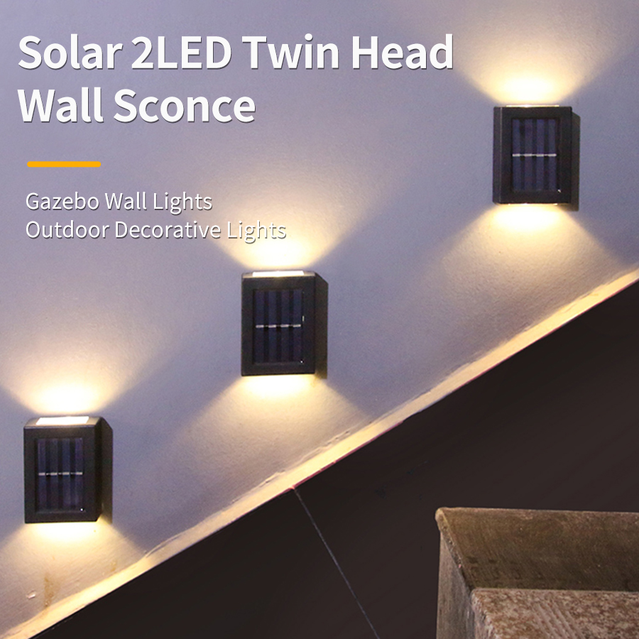 Lumière solaire extérieure haut et bas mur rondelle lumière étanche lampe solaire pour jardin cour porche rue paysage balcon décor