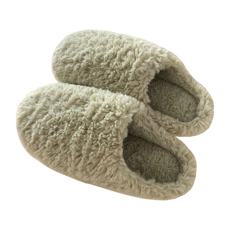 Zapatillas de casa japonesas simples de Color sólido para mujeres y niñas, bonitas y esponjosas, chanclas cálidas para interiores para dormitorio, zapatos peludos para mujer