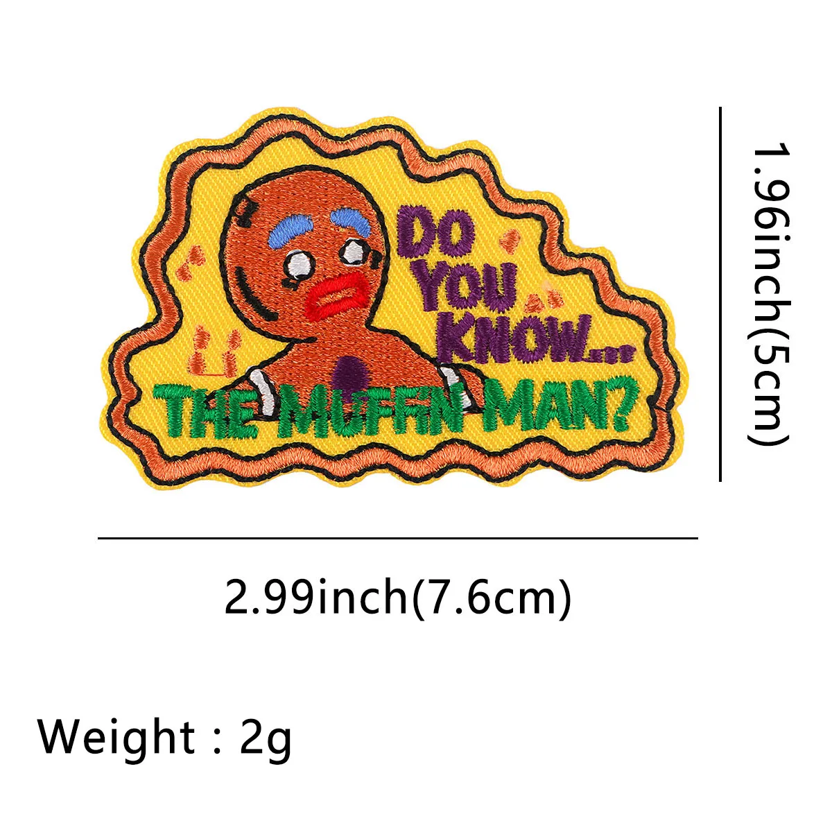 Gelbe Lebkuchen mann gestickte Patches für Rucksack Kleidung DIY Abzeichen Patches Cartoon Patches auf Kleidung Aufkleber Applikationen