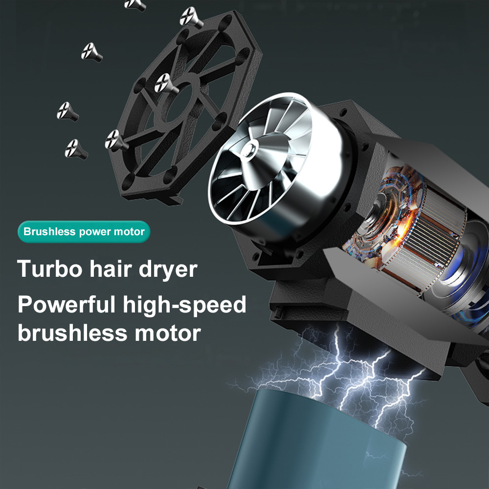 130000RPM High Power Turbofan Violent JetFan Cordless Air Blower Brushless Motor 3 Gear Variable Speed Dust Blower Cleaning Tool