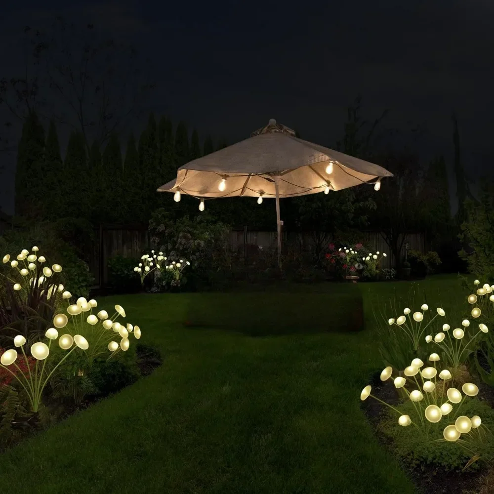 พลังงานแสงอาทิตย์ 6LEDS แมงกะพรุนไฟเห็ดไฟพลังงานแสงอาทิตย์ GROUND Plug ไฟบรรยากาศไฟตกแต่งสวนไฟสนามหญ้า