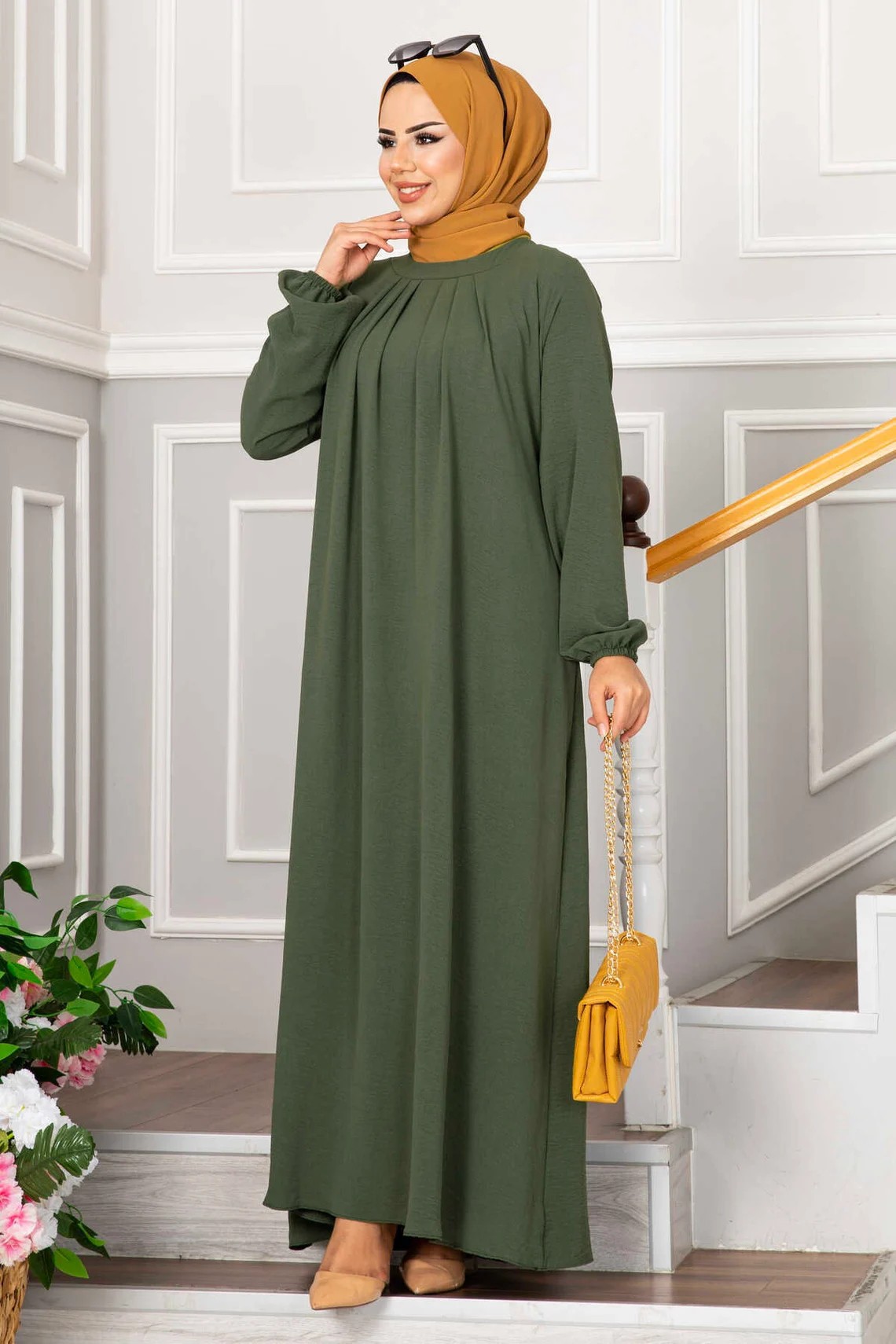 Frauen Eid Muslimischen Kleid Ramadan Marokko Plissee Party Kleider Dubai Kaftan Islam Vestidos Arabischen Lange Robe Solide Abaya Modest
