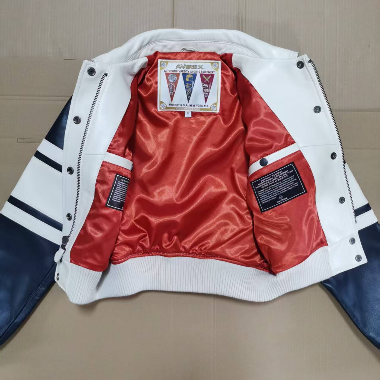 AVIREX 2025 Spring New Women's French Imported Antique Sheepskin Jacket Leather Thickness 1.5mm US Size Short Leather coat tops