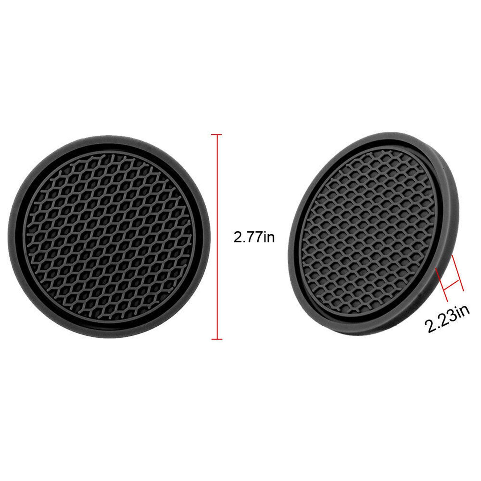 2pcs Non-slip Car Water Cup Pad Diamond Rhinestone Rubber Mat For Bottle Holder Coaster Auto Interior Anti-skid Cup Holders 7cm
