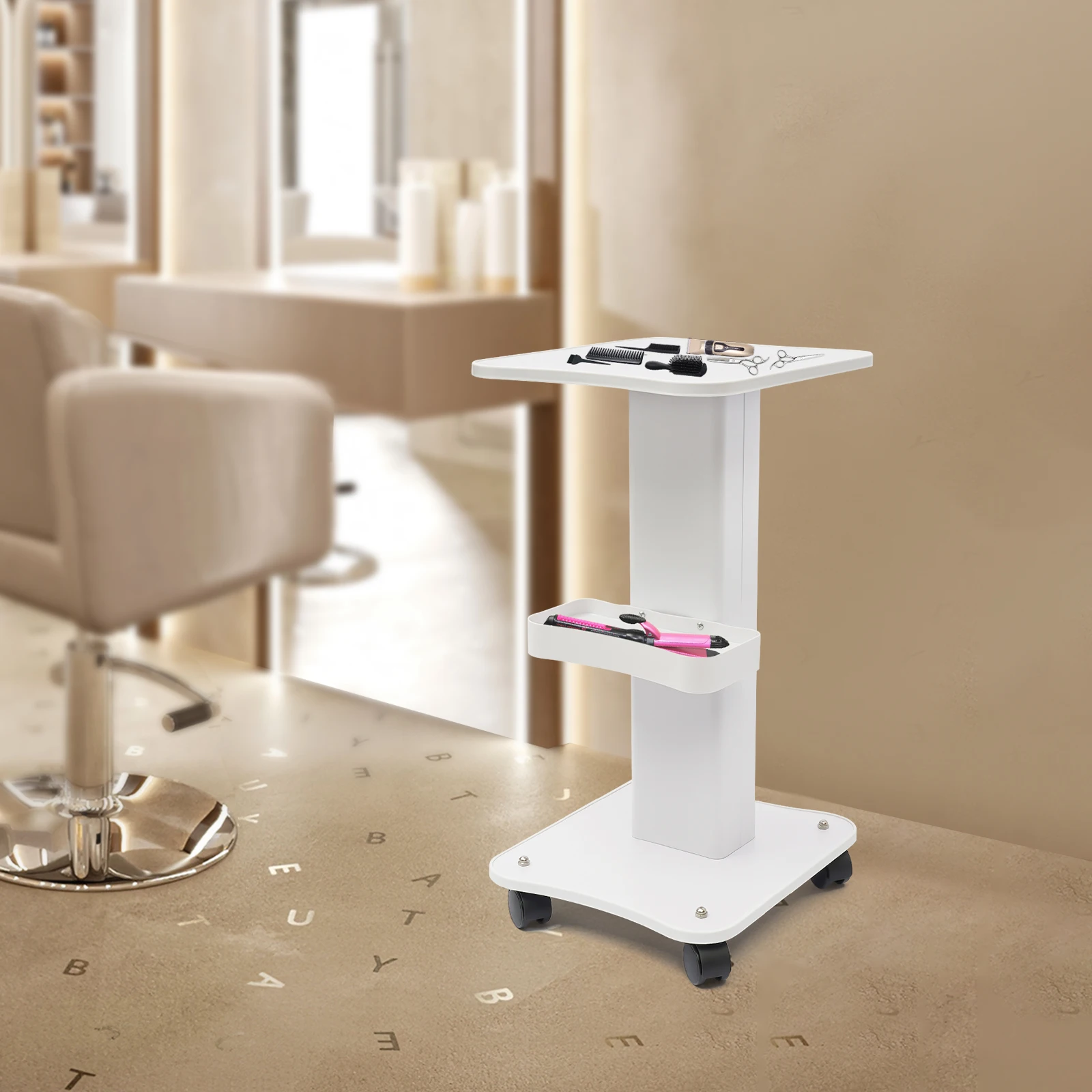 Carrello per salone Carrello per strumenti di bellezza Carrello ausiliario per bellezza Carrello portaoggetti con ruota Attrezzatura per carrello spa