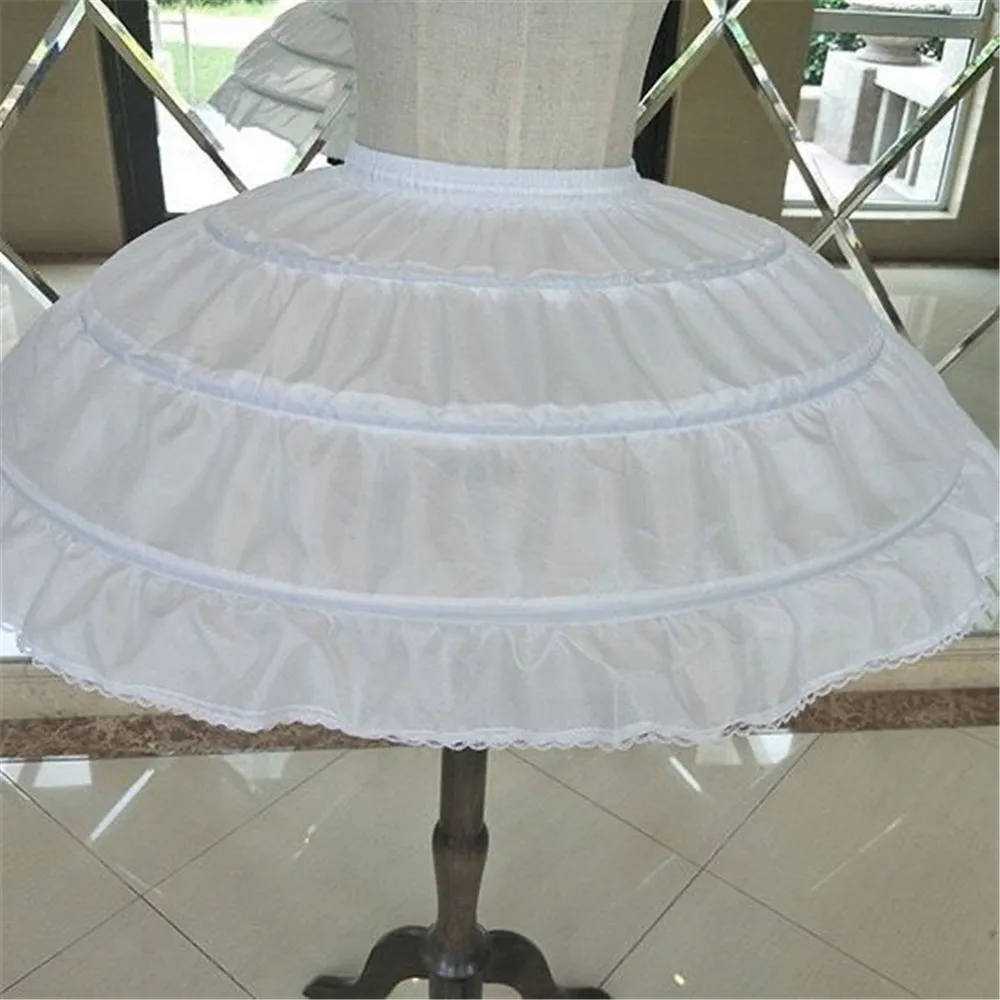 Sottogonne da sposa bianche a 3 cerchi per abito corto Gonna da balletto Ragazze Crinolina Elastico in vita Sottogonna Jupon Court