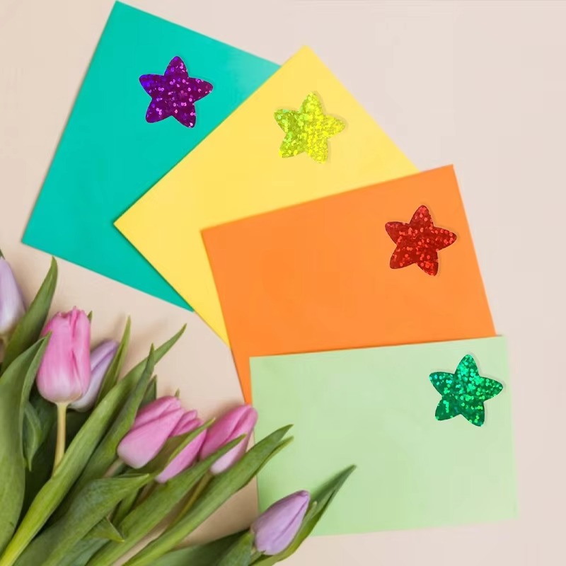 100-500PCS New Star Stickers Roll Small Packaging Pack Stickers Photocard Decor Heart Home Made Rolling Sticker TZ304