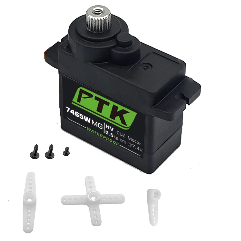 PTK 7465W MG 9g digital servo Metal gear waterproof HV 5kg fixed wing RC Car Helicopter Robot servo 180° 1/8 servo