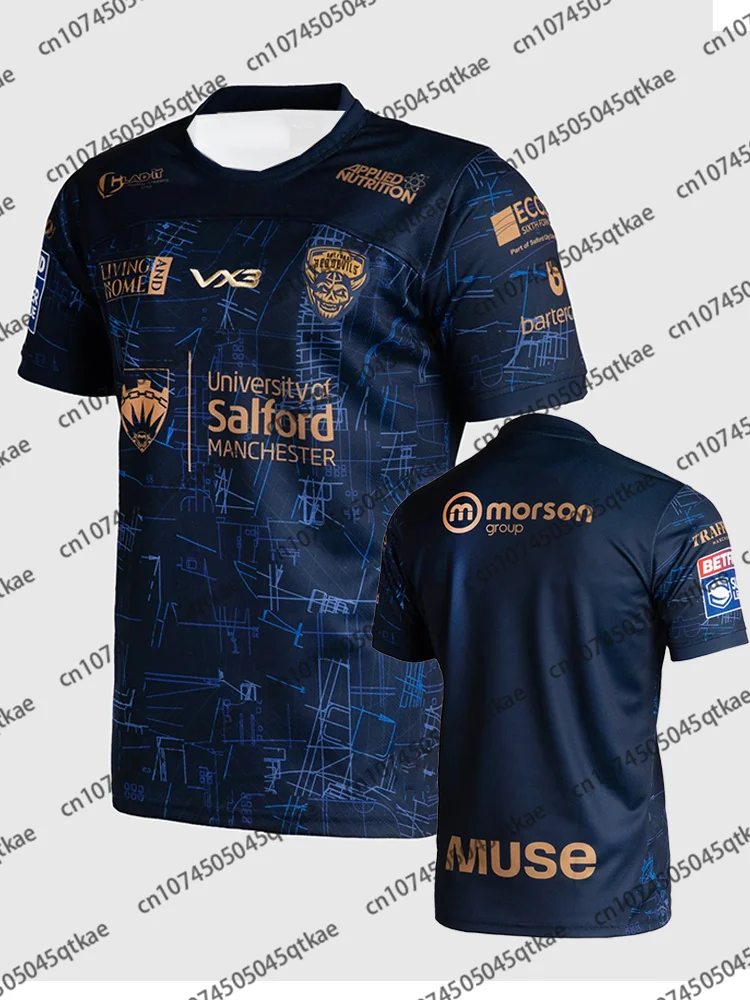 Nieuwe collectie Salford Red Devils thuisvoetbalshirt Frankrijk Jersey Dames Heren Ademend trainingsshirt Ademend rugbyshirt