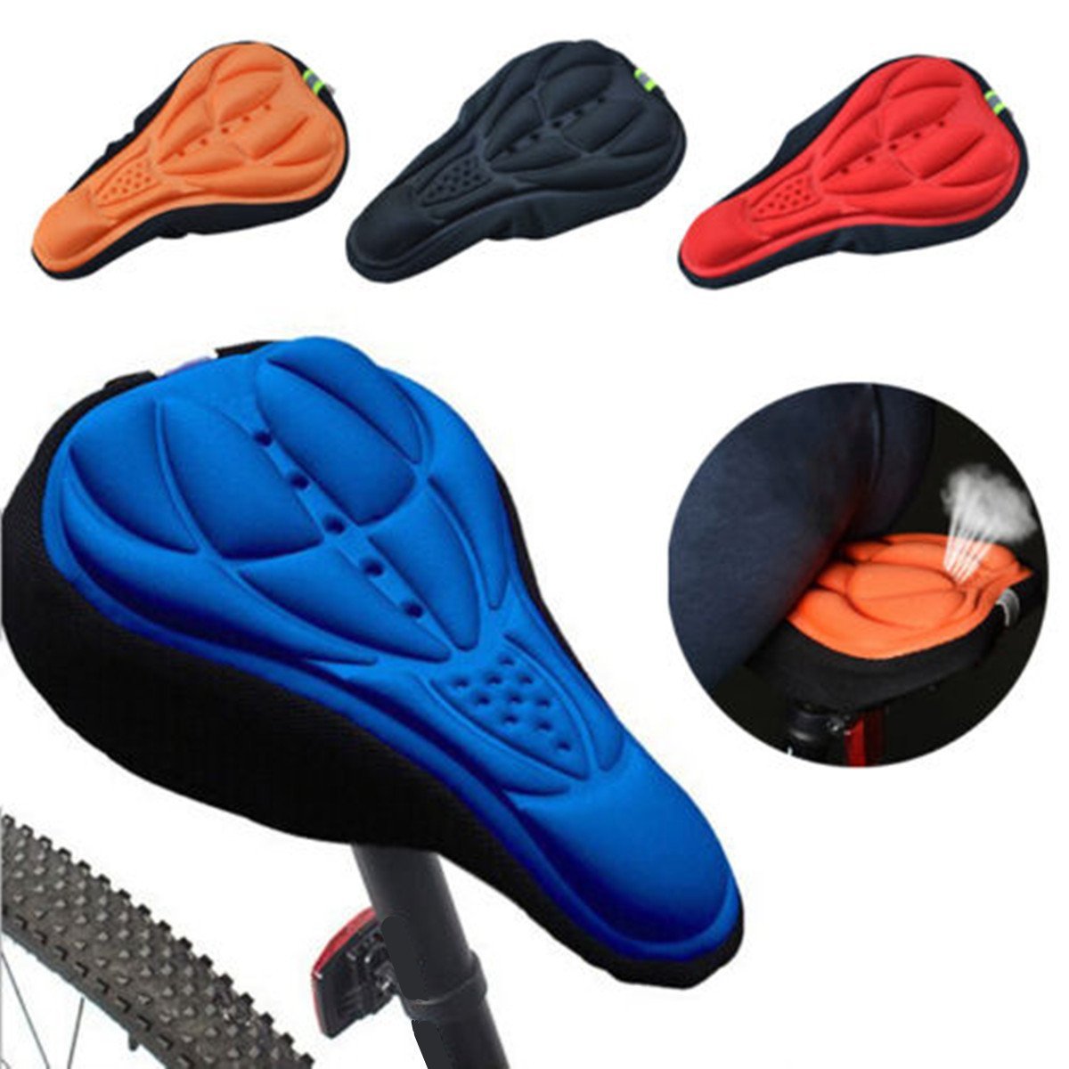 Housse de siège de vélo en Silicone souple et confortable 3D, coussin en Gel, mousse épaisse et respirante, accessoires de cyclisme vtt