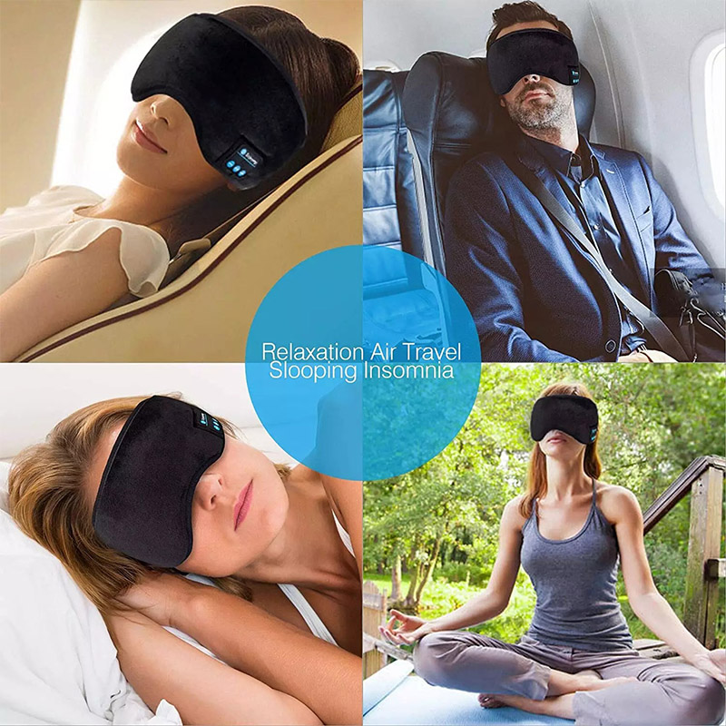 Bluetooth 3D Eye Mask Headphones Music Sleeping Headband Earphones Soft Elastic Comfortable Wireless Headset Sleep Eye Mask