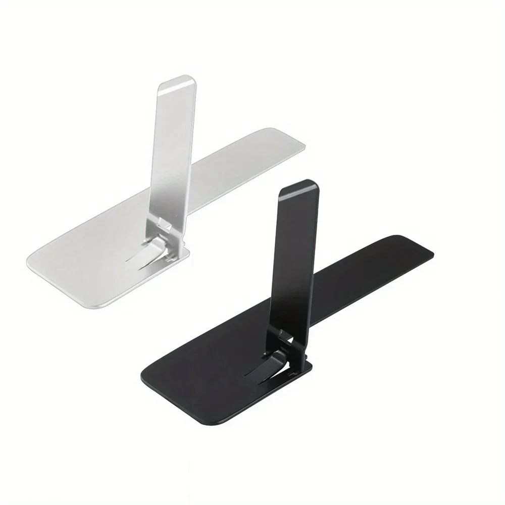 2 pièces Ultra mince Mini béquille de téléphone support de téléphone de bureau universel support de bureau pliant en acier en métal pour iPhone/Samsung