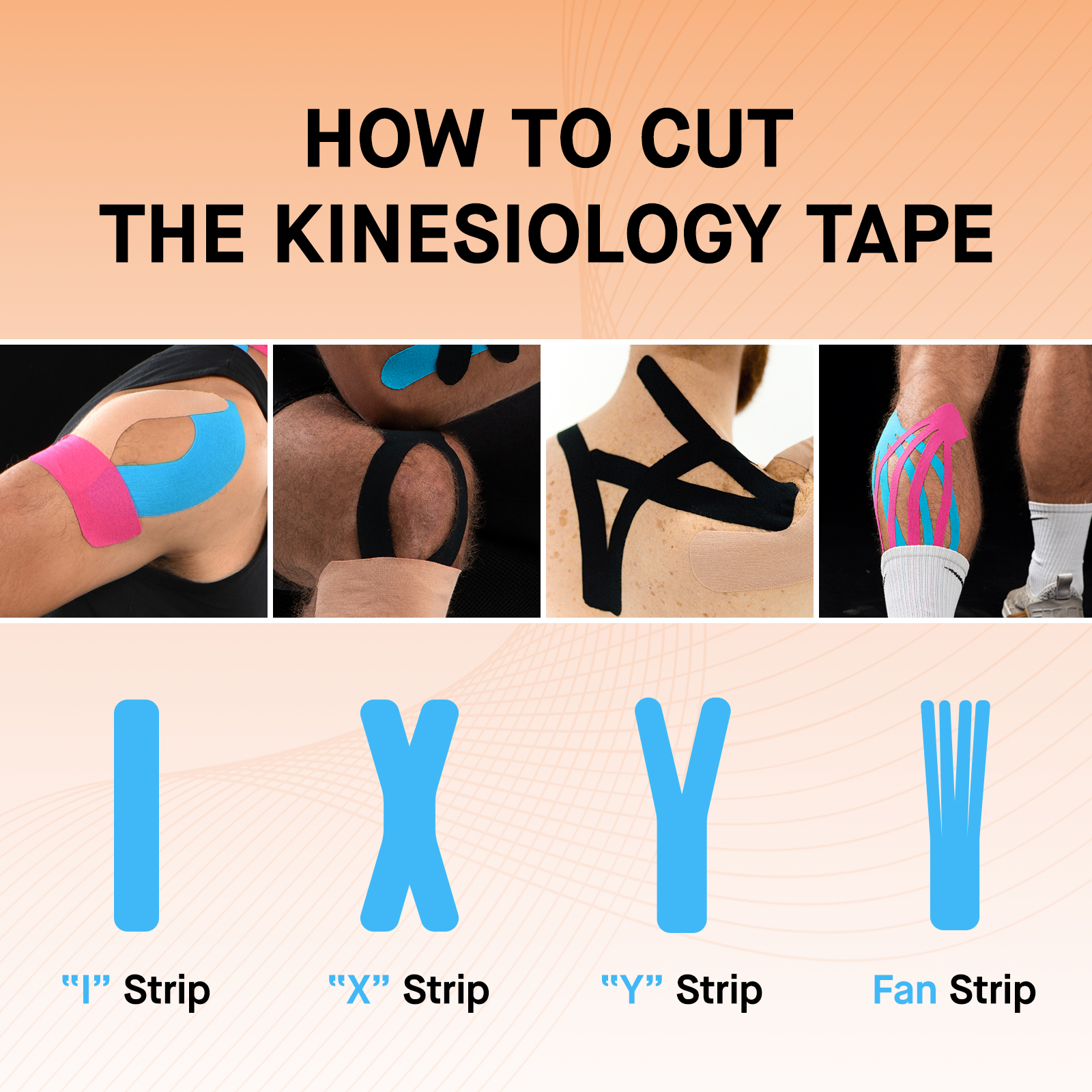 OK TAPE-Cinta de kinesiología, algodón básico Original, elástico, atlético, látex, Rollo sin cortar, Fitness, gimnasio, alivio del dolor de brazo, 5CM X 5M