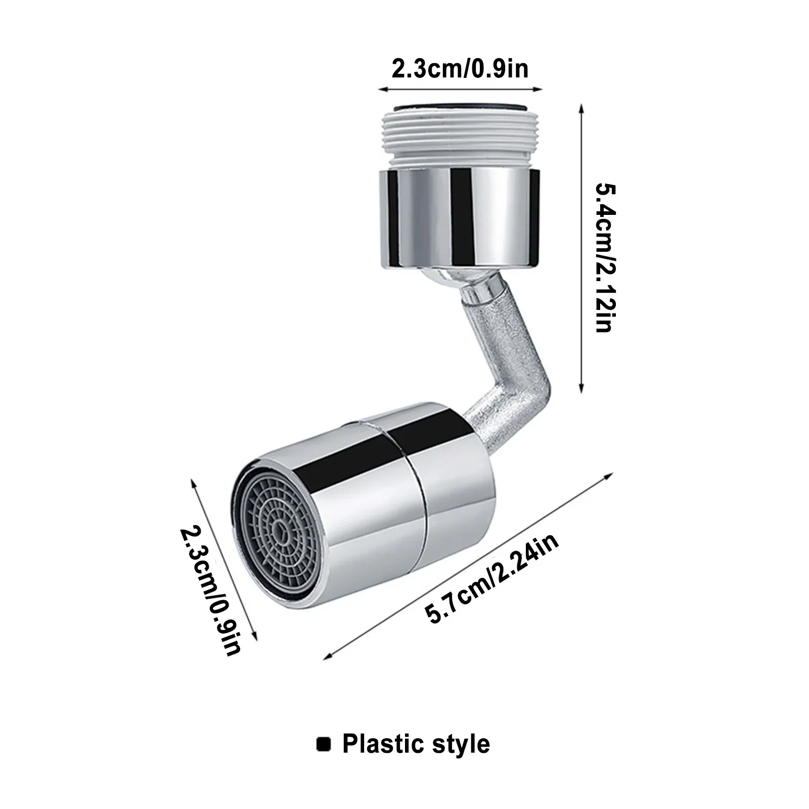 720-Grad-Universal-Wasserhahnbelüfter, spritzwassergeschützt, schwenkbar, wassersparend, ABS-Kunststoff, Wasserhahn-Sprühkopf, Waschbecken-Wasserhahn-Extender-Adapter
