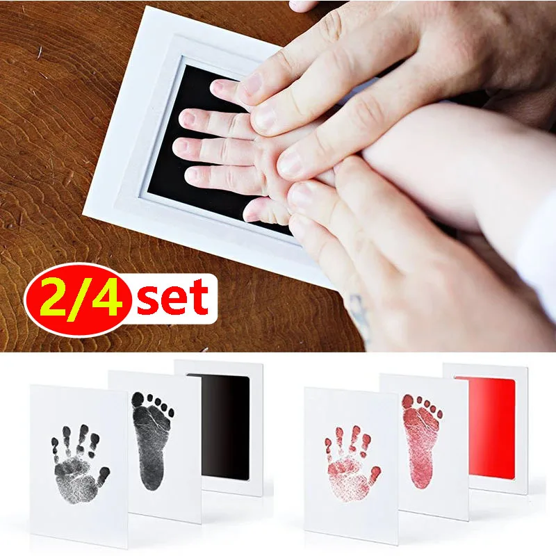 1 & 2 & 4 pçs/set almofadas de tinta de pegadas de mão do bebê seguro sem toque kits de almofada de tinta sem tinta pet gato cão pata imprime lembranças presentes
