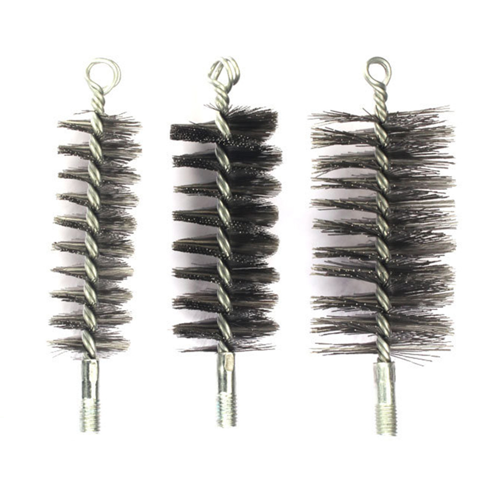 50/60/120mm Industrial Machine Pipe Steel Wire Tube Brush With 12mm Screw Round Cleaning Washing Chimney Rust Removal Tool