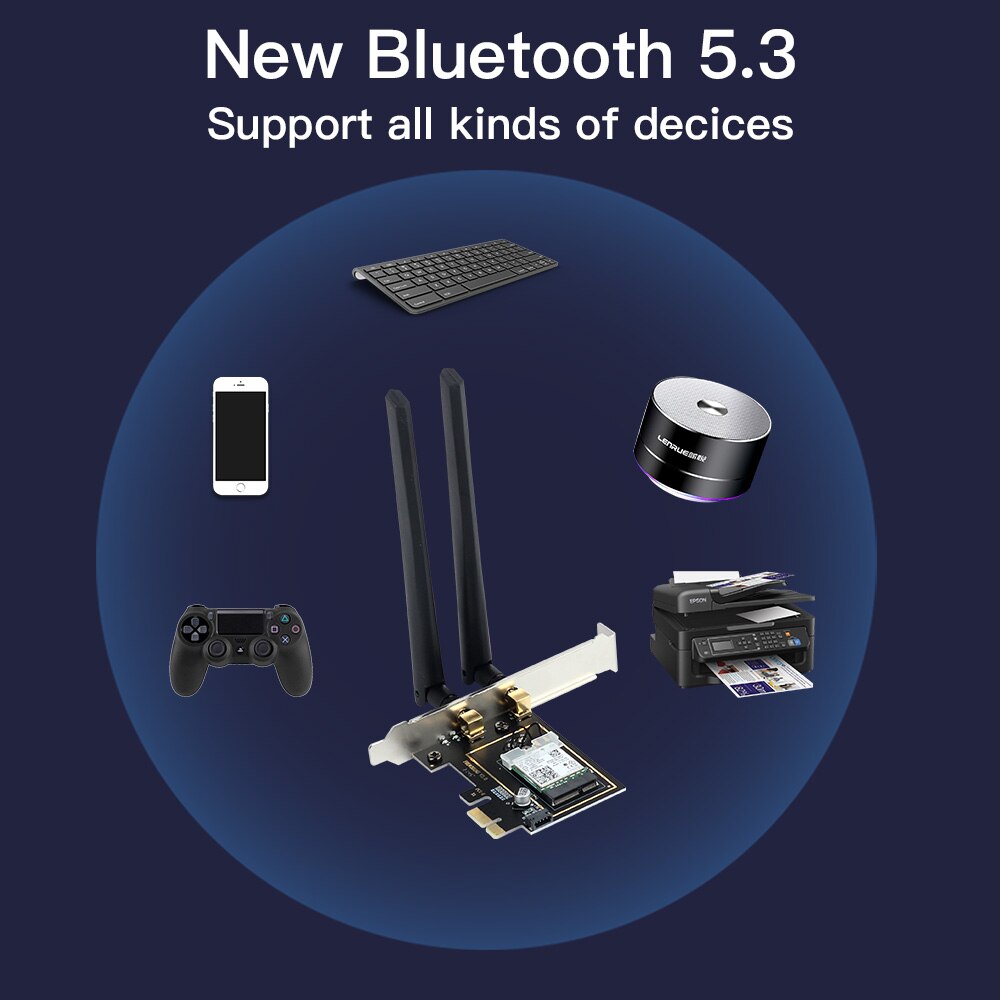 FENVI-Adaptateur WiFi sans fil PCIE, 5374Mbps, 6E, AX210NGW, 2.4G, 5G, 6 mesurz, Stérilisation Bluetooth 5.3, Carte réseau 11Humanity, PC Win10, 11
