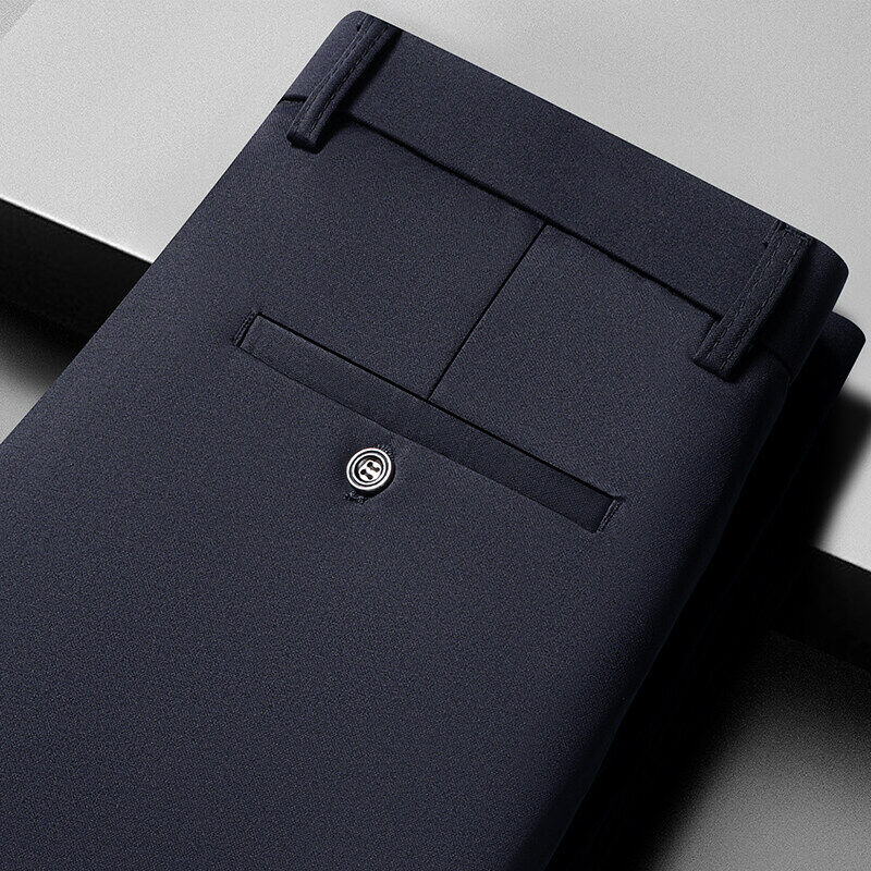 10-farbige Freizeithose, Business-Casual-Anzughose für Herren, lockere, gerade, sommerliche, dünne Stretch-Anzughose