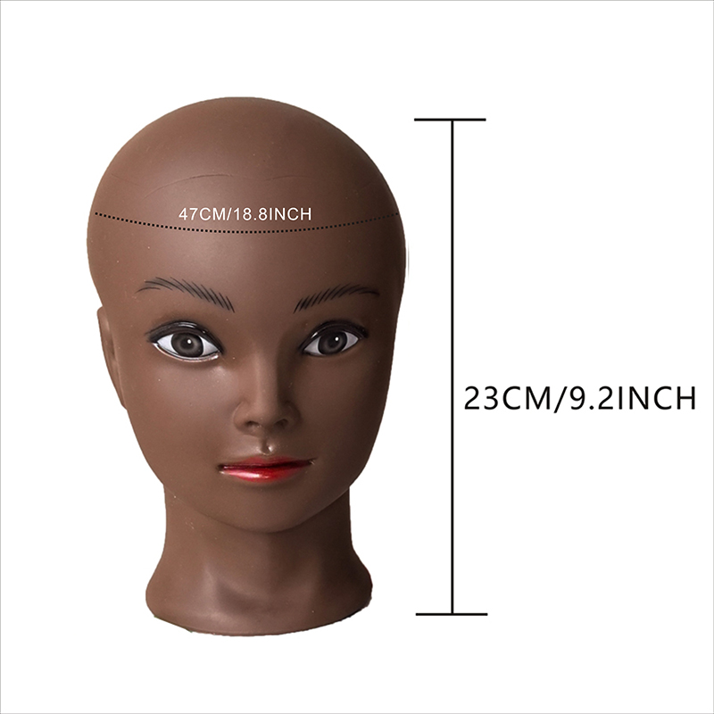 H & star cabeça de manequim feminino careca com suporte cosmetologia prática treinamento africano cabeça de manequim para estilo de cabelo