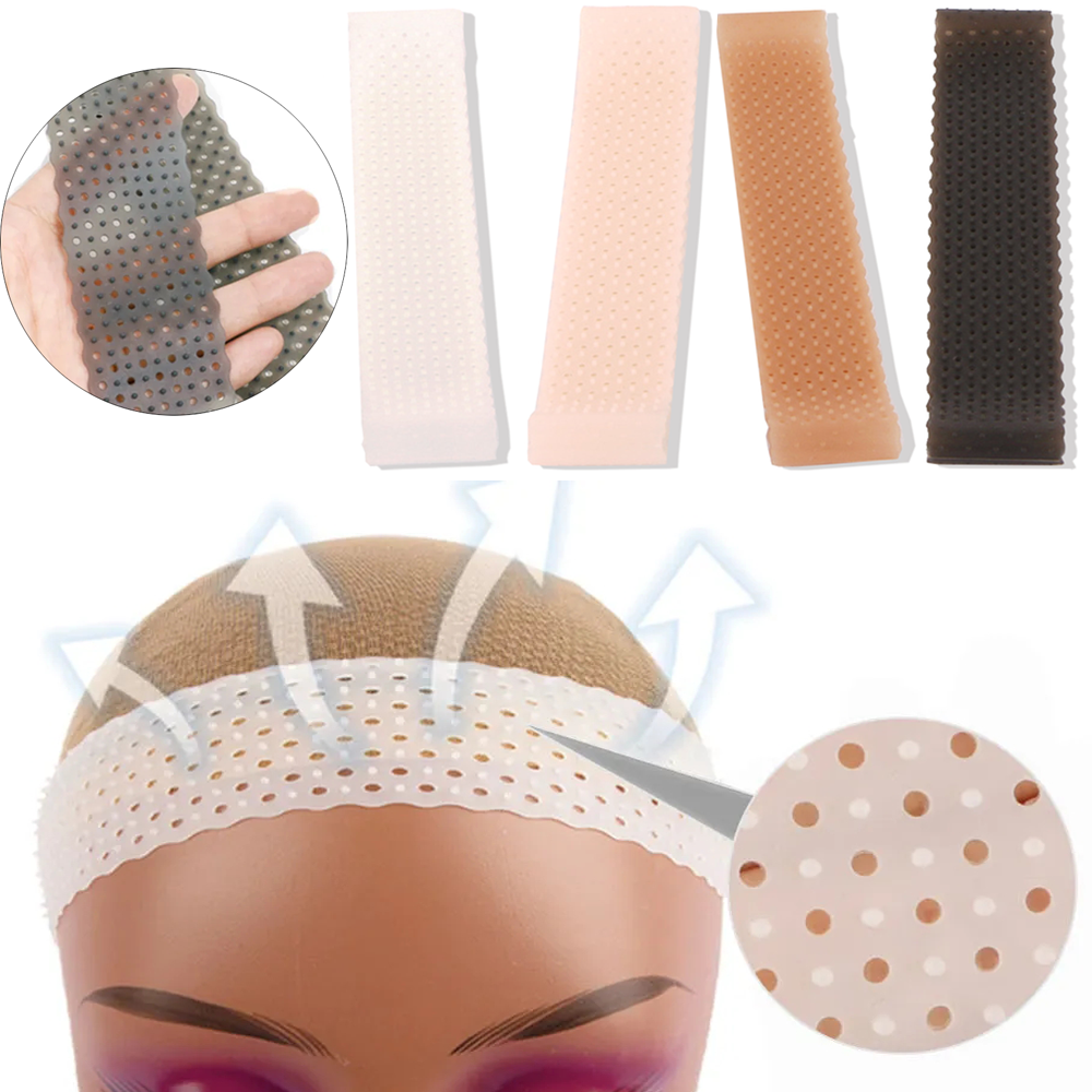 Diadema de silicona para peluca, diademas antideslizantes y transpirables, banda fundida con agarre para peluca, elástica suave, 4 colores desnudos para mujeres y hombres, accesorios para pelucas