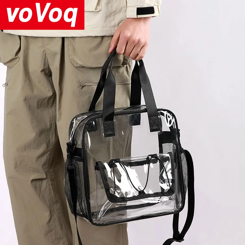Leichte, wasserdichte, schmutzabweisende Zipfeltasche aus PVC, Reisetasche, transparente Handtasche für Herren und Damen mit großem Fassungsvermögen