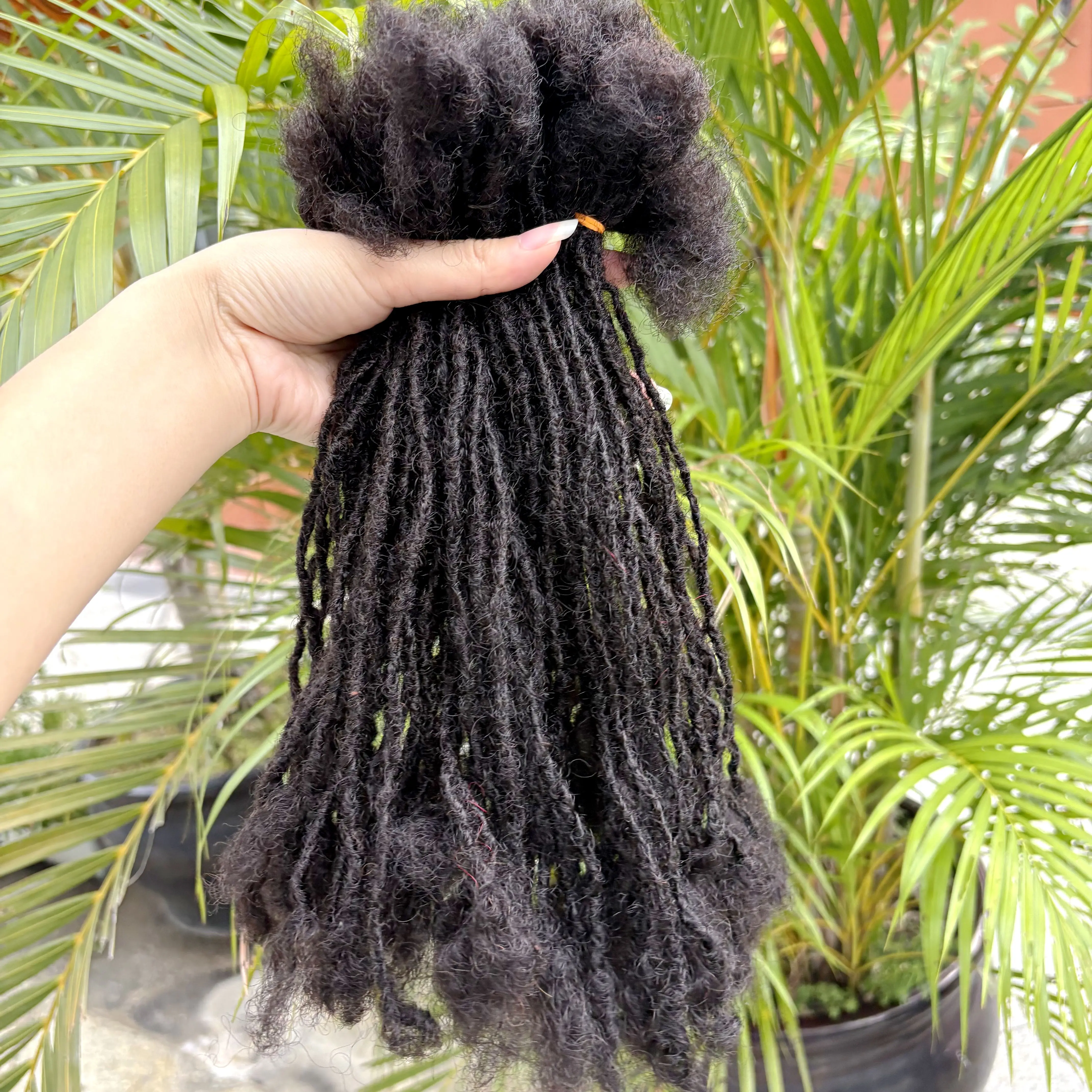 0.2cm artesanal inter loc extensão sisterlocks 100% cabelo humano permanente micro locs extensões natural olhando macio dreadlock