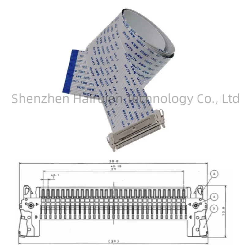 LVDS computer display screen cable 1.0mm spacing 30PIN forward and reverse FIX LCD screen soft cable