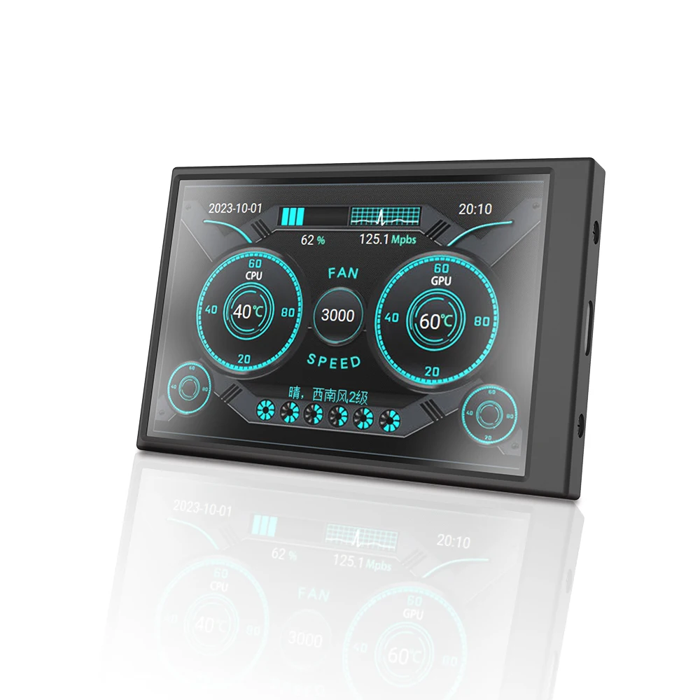 3,5 Zoll IPS Typ-C Sekundärbildschirm Computer CPU GPU RAM HDD MonitorUSB Display für Freely AIDA64 Mini-Monitor