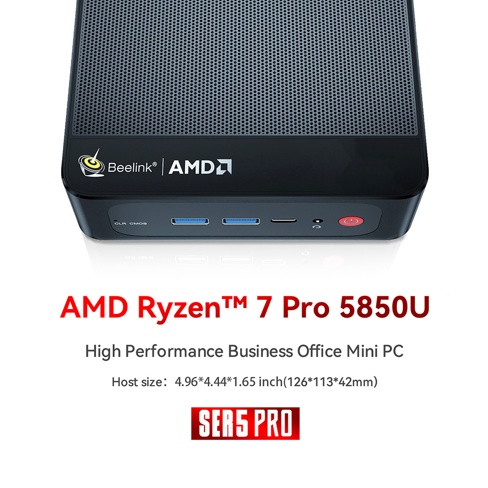 Beelink SER5 Pro Mini PC AMD Ryzen 7 5850U 5825U DDR4 16GB 32GB SSD 500GB 1TB compatible con WiFi6 BT5.2 4K HD 1000M escritorio