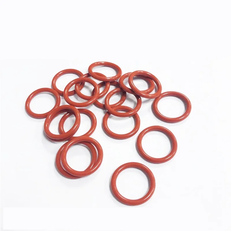 10/50 Con VMQ Thực Phẩm Silicon Màu Đỏ Chữ Ô OD5mm-90mm Độ Dày CS2mm 2.4Mm Máy Giặt Miếng Đệm chống Thấm Nước Và Chịu Nhiệt