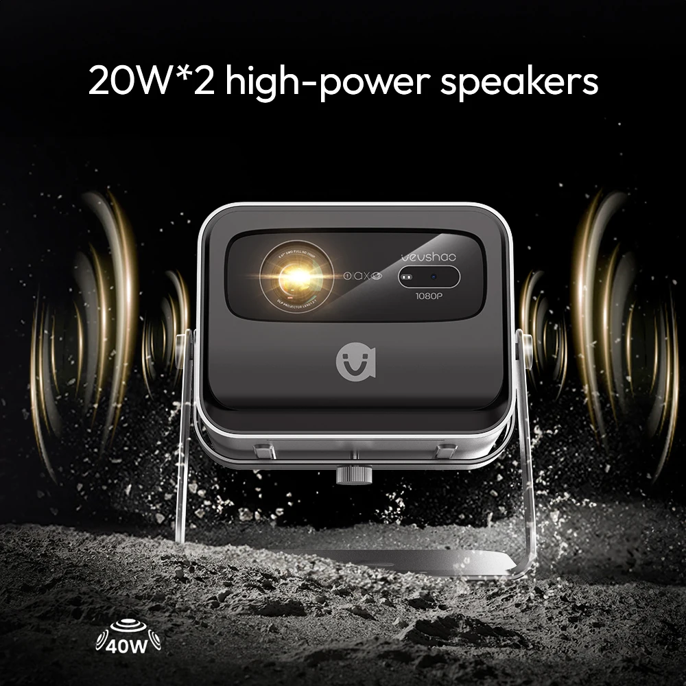 VEVSHAO V80 4K Proyector Full HD1080P 2200 Anis Lúmenes Android 11,0 WiFi 6 Video Proyectores de cine en casa con soporte de Base