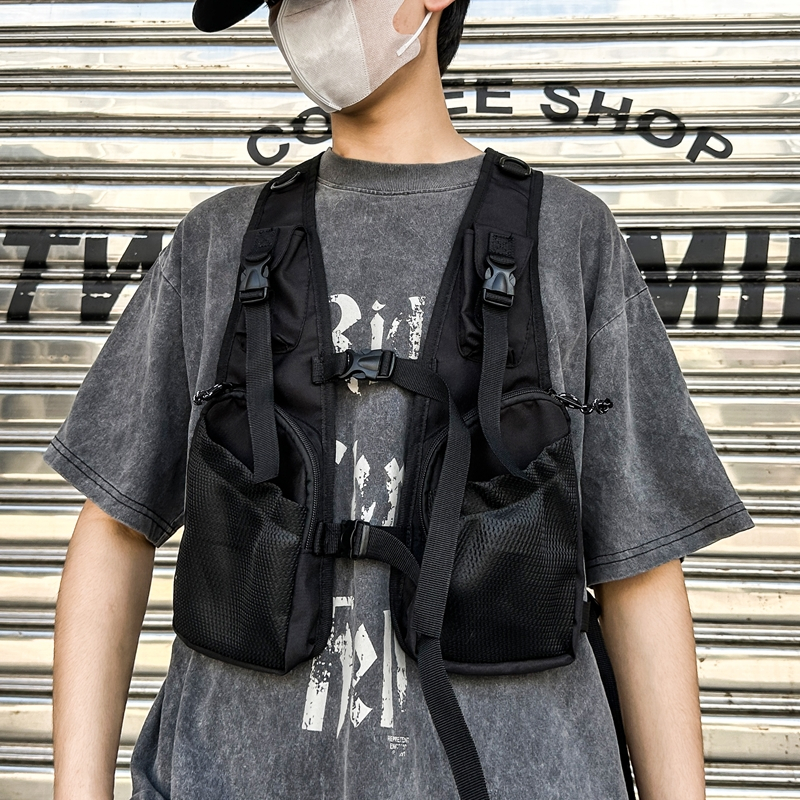 Functionele Tactische Borst Rig Bag Man Oefening Vest Tas Multi-pocket Borsttas Unisex Hip Hop Streetwear Tas Heren Vest Pack