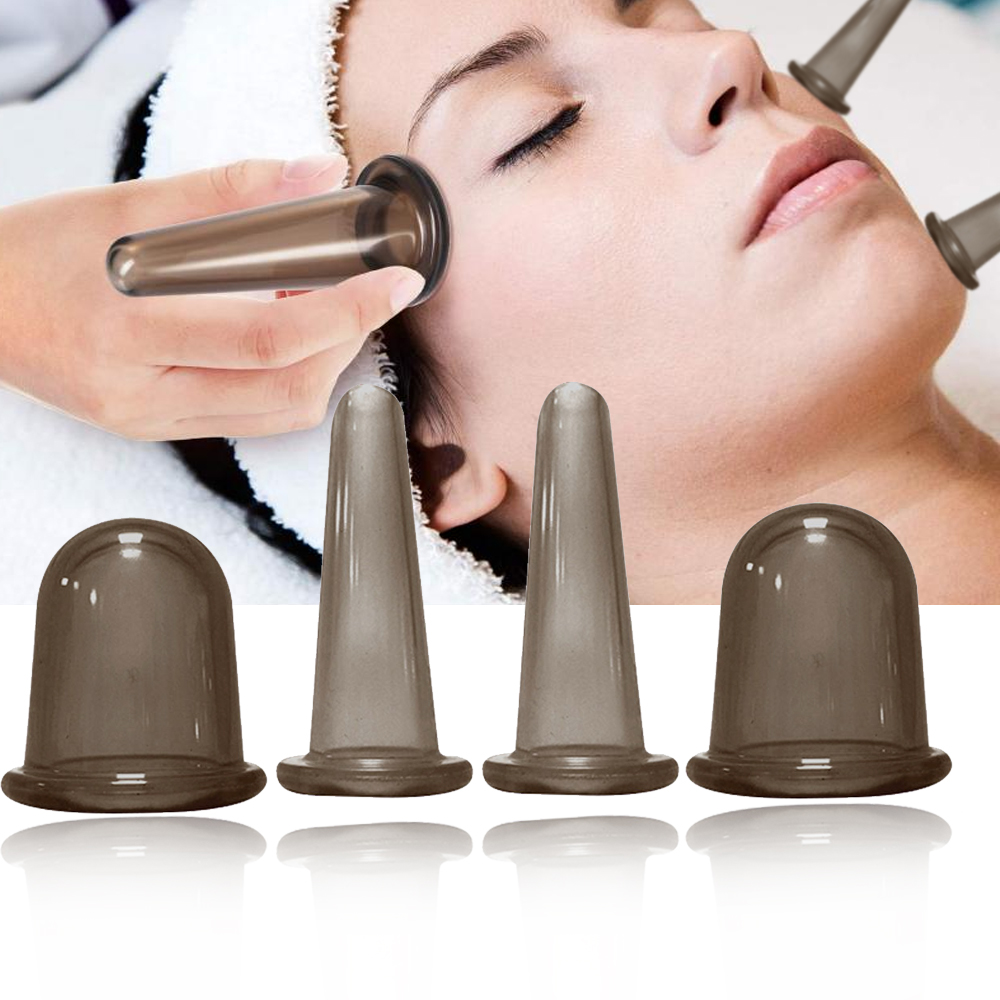 Frascos de masaje con ventosas al vacío de silicona, masaje anticelulítico, ventosas faciales, Estiramiento de cuello, raspado de la piel, Guasha, antiarrugas