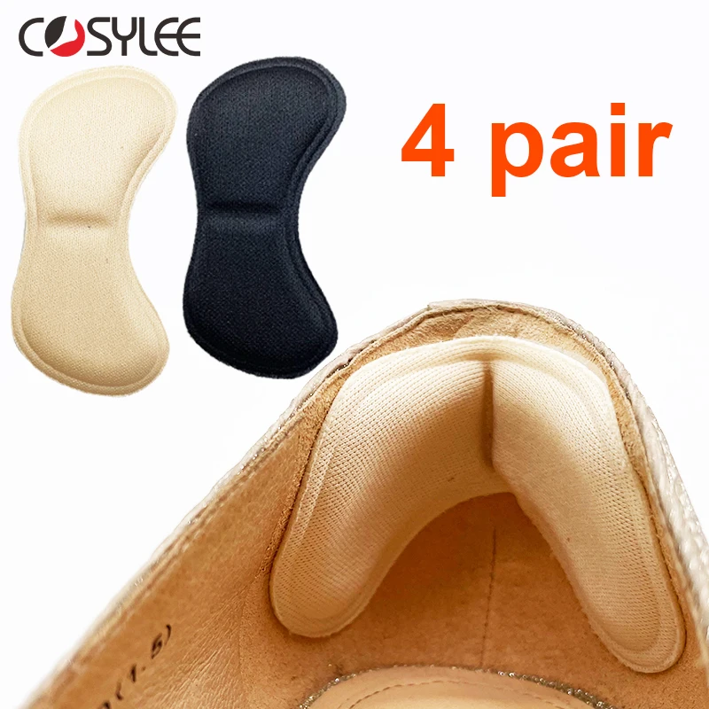 4 pares de plantillas para el talón, almohadillas para aliviar el dolor, cojín antidesgaste, cuidado de los pies, Protector del talón, pegatina adhesiva trasera, plantilla de inserción para zapatos